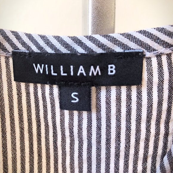 William B Grey/White Stripe Tie Front Crop Top (S) - Picture 3 of 4